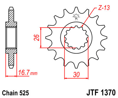JT Звезда цепного привода JTF 1370.16
